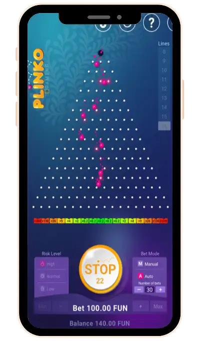 Set the bet amount or min/max bet and press Play